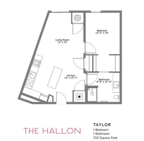 the floor plan of the hall loft apartments