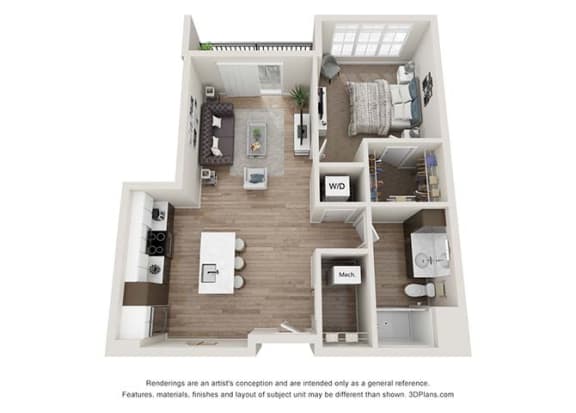 1 bedroom 1 bathroom at Velo Village Apartments, Franklin