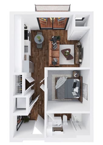 bedroom floor plan an in 1 bed 1 bath