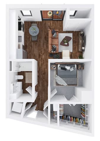 bedroom floor plan an in 1 bed 1 bath
