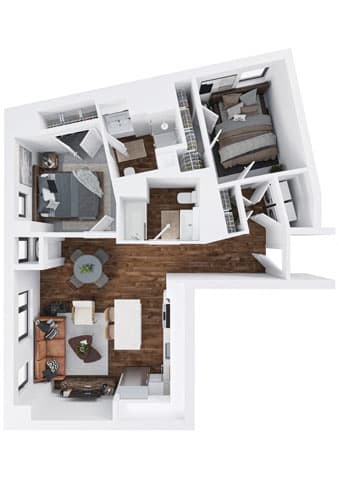 bedroom floor plan an in 3d