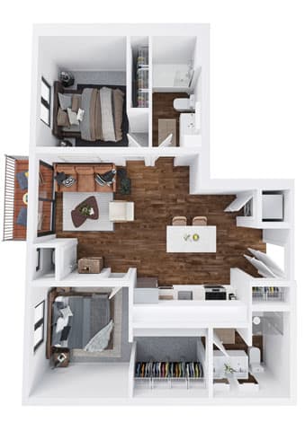 the bungalow floor plan with 1 bedroom and 1 bathroom