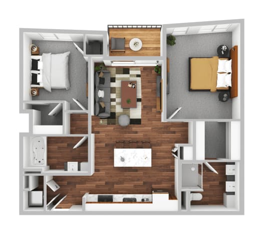 bedroom floor plan an in 3d
