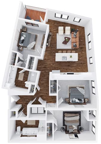 our apartments showcase a flexibility with our floor plans