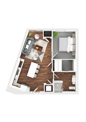 bedroom floor plan an in 3d