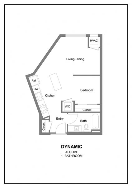a floor plan of a house with a bedroom and a living room