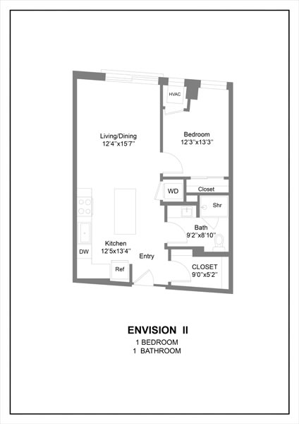 a floor plan of a house with a bedroom and a living room