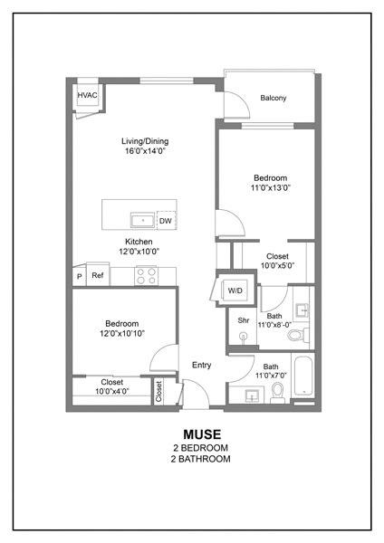 a floor plan of a small apartment with a bedroom and a bathroom