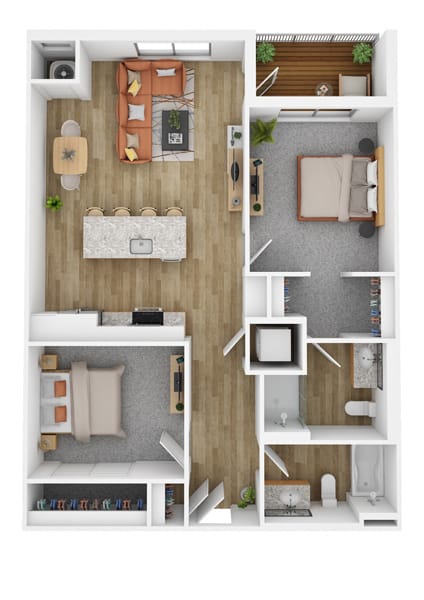 a 2400 sq ft floor plan with a bedroom and a living room