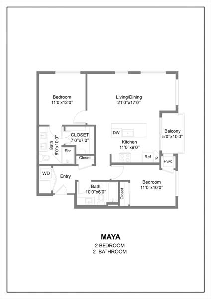a floor plan of a house with a bedroom and a living room