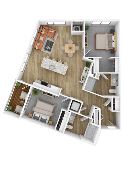 a floor plan of a house with a bedroom and a living room