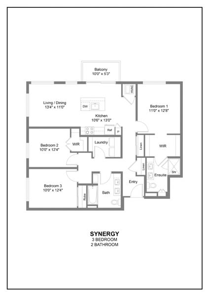 the floor plan of a bedroom apartment with a small kitchen and a living room