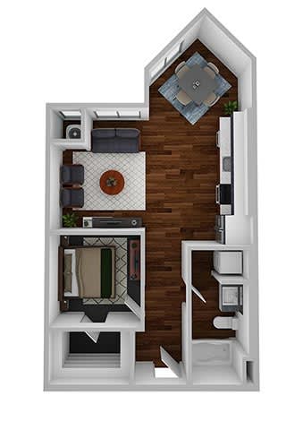 Canon 1 bed 1 bath Floor Plan Canon 1 bed 1 bath Floor Plan at The Aurilla, Cottage Grove, MN, 55016