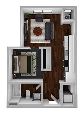 Canto 1 bed 1 bath Floor Plan Canto 1 bed 1 bath floor plan at The Aurilla, Cottage Grove, 55016
