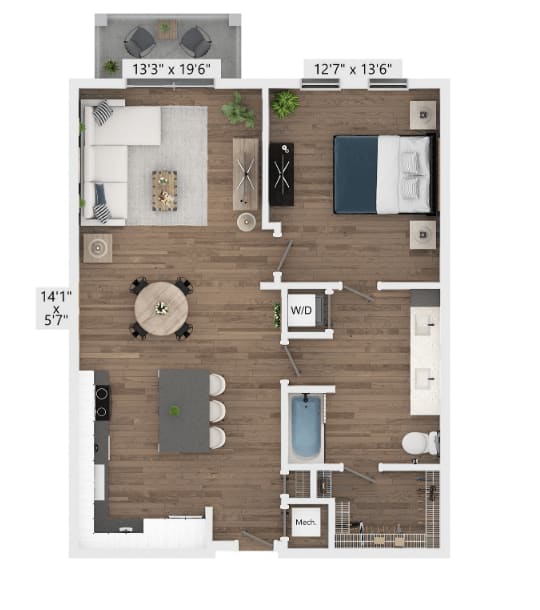 A5 Floor Plan at Azalea, Tampa, 33619
