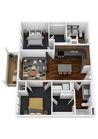 2 bed 2 bath Telluride Floor Plan at The Lodge at Overland, Rochester, Minnesota