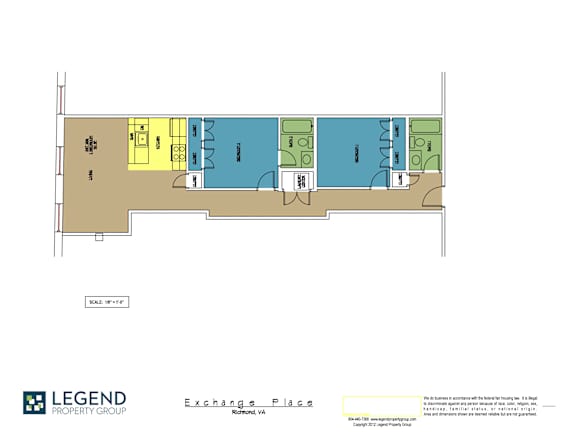 A floor plan for Exchange Place in Richmond, VA.