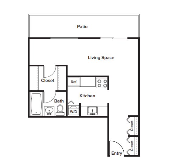 Studio 1 bath at 10 West Apartments, New York