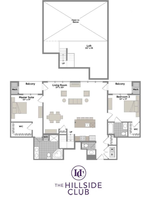 2 bed 2 bath B 2 bed 2 bath B at Hillside Club Apartments, Livingston