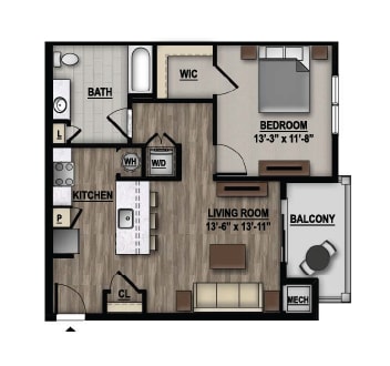 1 Bedroom Floor Plan Image