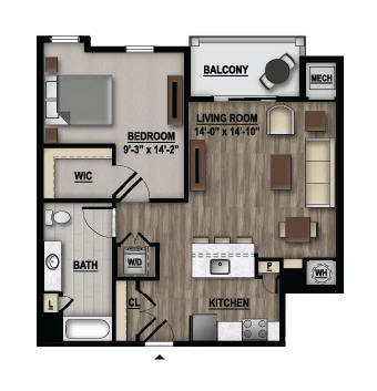 1 Bedroom Floor Plan Image