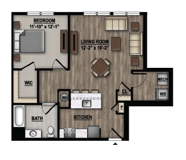 1 Bedroom Floor Plan Image