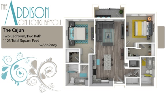 2 bed 2 bath 2 bed 2 bath at The Addison on Long Bayou Apartments, Seminole, FL, 33772
