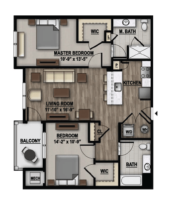2 Bedroom Floor Plan Image
