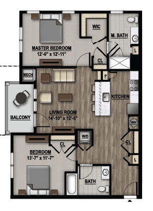 2 Bedroom Floor Plan Image