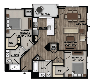 2 Bedroom Floor Plan Image
