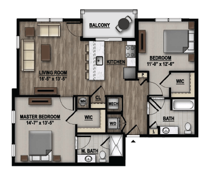 2 Bedroom Floor Plan Image