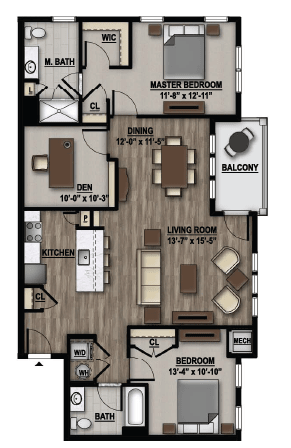 2 Bedroom Floor Plan Image