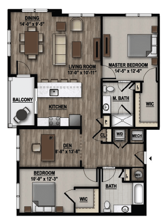 2 Bedroom Floor Plan Image