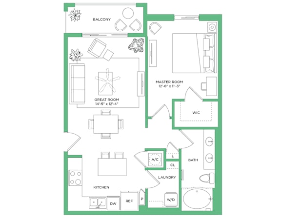 PALMETTO Floor Plan at The Lotus at Village Walk, Fort Myers, Florida