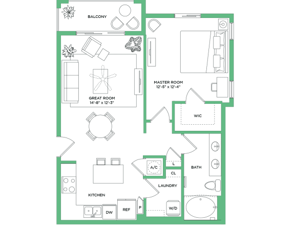 FERN Floor Plan at The Lotus at Village Walk, Fort Myers, 33966