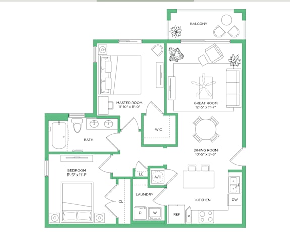 CASSAVA Floor Plan at The Lotus at Village Walk, Florida