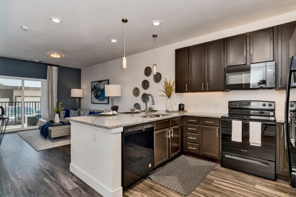 Open Kitchen at West Line Flats Apartments in Lakewood, CO