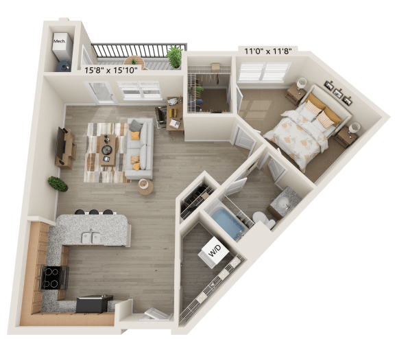 Floor Plan  A3 Floor Plan at The Bend Arbordale, Virginia, 23188