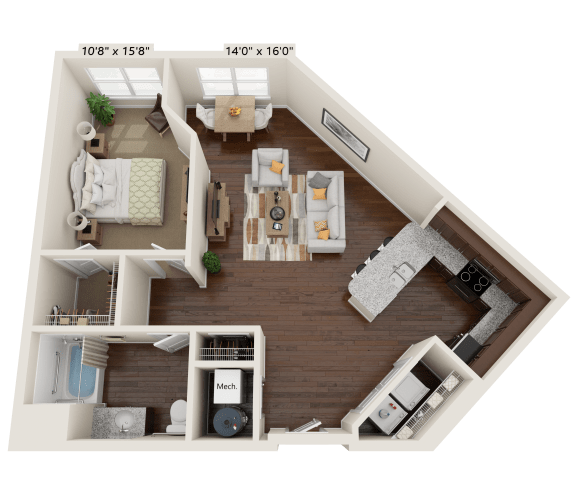 A5A Floor Plan at The Bend Arbordale, Williamsburg, 23188