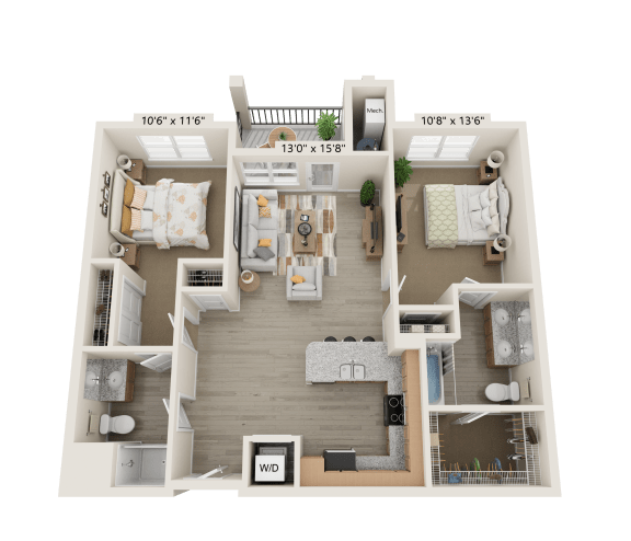 Floor Plan  B2 Floor Plan at The Bend Arbordale, Virginia, 23188