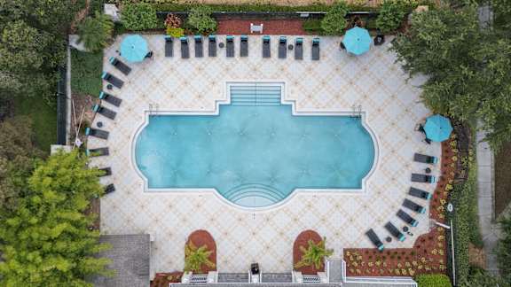 Drone Pool View at Rivertree Apartments, Riverview, FL, 33578
