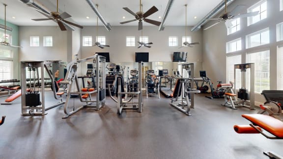 Gym area at The Millennium Towne Center Apartments, Baton Rouge, 70806
