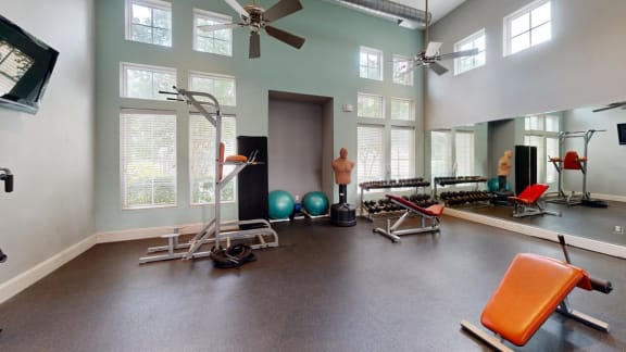 Gym fitness at The Millennium Towne Center Apartments, Baton Rouge, Louisiana