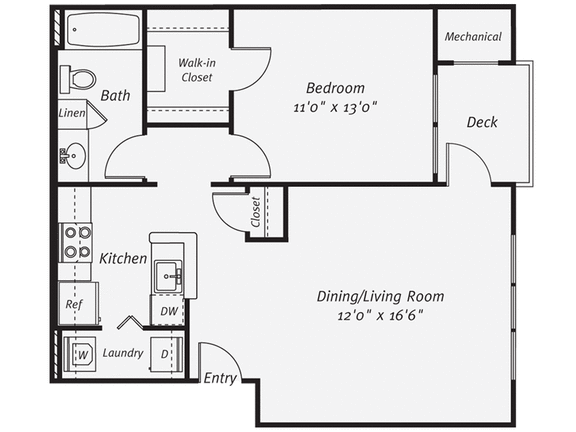 Floor Plan  1 BEDROOM FLOORPLAN at The Mercer at Lawrence Station, Lawrence Township, NJ