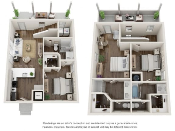 Floor Plan  3 bed 2 bath at The Cottages at Old Monrovia Apartment , Huntsville, Alabama