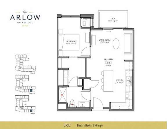 Erie Floor Plan at The Arlow on Kellog, St. Paul, MN, 55102