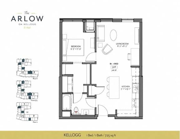Kellogg Floor Plan at The Arlow on Kellog, St. Paul, MN, 55102