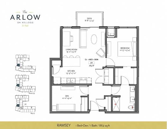 Ramsey Floor Plan at The Arlow on Kellog, St. Paul