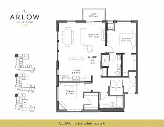 Cedar Floor Plan at The Arlow on Kellog, Minnesota