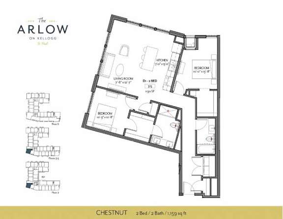 Chestnut Floor Plan at The Arlow on Kellog, St. Paul